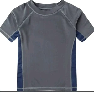 HIPETA Boy's Rashguard Short Sleeve Swim Shirt UPF 50+ Grey/Navy Size 6T - Picture 1 of 5