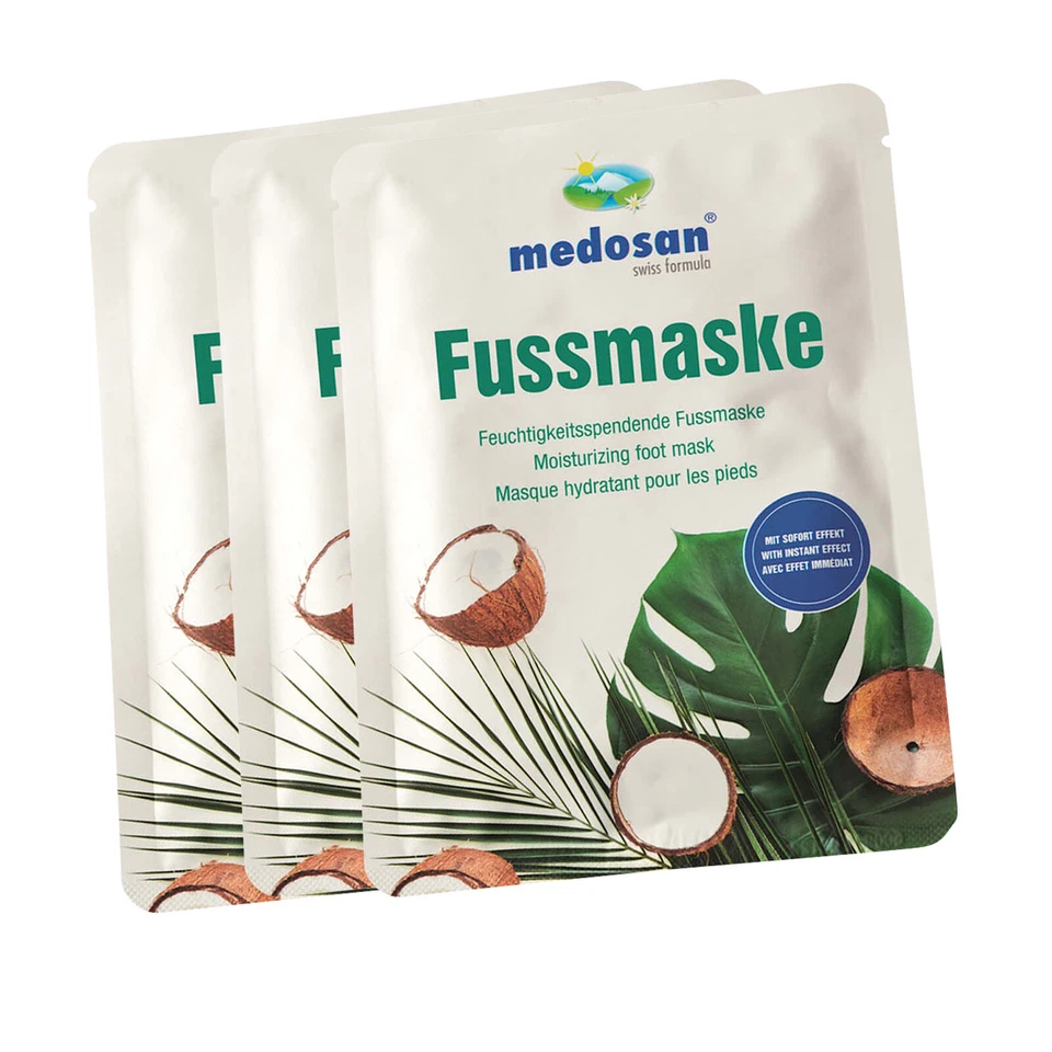 Medosan Fußmaske 3 Paar im ANGEBOT - Fußpflege Hornhautentferner Peeling Socken