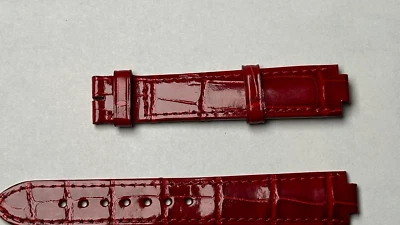 Cartier Ballon Bleu KD4NAR04 16X14mm Red Alligator Tang Strap Authentic OEM - Image 1 of 4