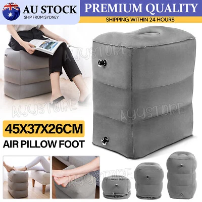Inflatable Foot Rest Stool Adjustable Height Pillow Multipurpose Travel Portable - image 1 of 4