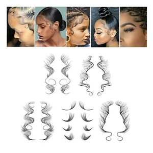 Pegatinas de tatuaje con borde de cabello para mujeres niñas plantilla de tatuaje de cabello *VENDEDOR DEL REINO UNIDO* - Imagen 1 de 7