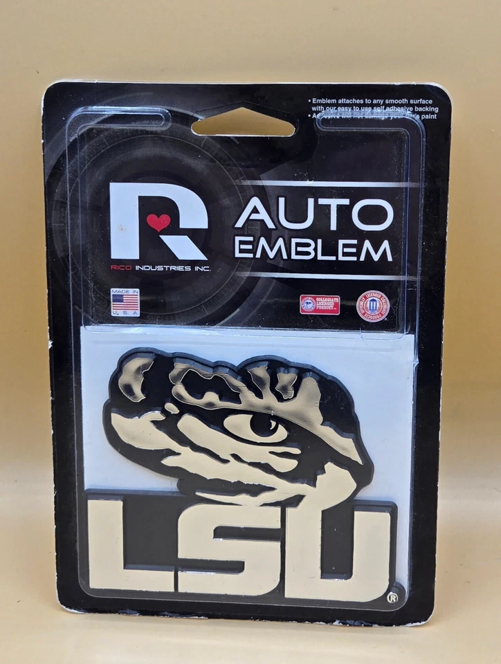 LSU Tigers Logo 3d Chrome Auto Decal Sticker Truck Car Rico