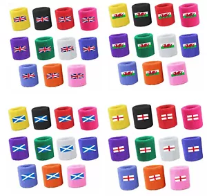 Personalised Flag Sweatband Wristbands Unisex 80s Fitness Sweatbands Gym Tennis - Picture 1 of 6