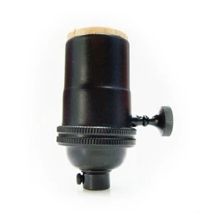 Lamp Socket - Light Socket - 3-Way Vintage Pendant - BLACK - Rewire Lamp Cord - Picture 1 of 3