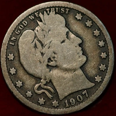1907-D Denver Mint Silver Barber Quarter - Image 1 of 2