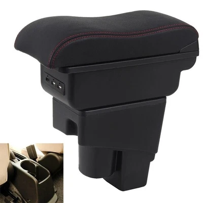 Caja reposabrazos para consolas Honda Fit Jazz 2007-2008 caja de almacenamiento de asiento doble capa Foto 1 de 4