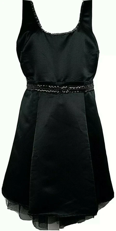 Vestido de Noche Formal Negro Princesa Vera Wang Talla 13 Baile de graduación Fiesta Recortado Satén Foto 1 de 4