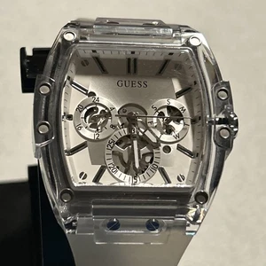 Orologio Multifunzione Guess Trasparente E Tono Argento - Foto 1 di 11