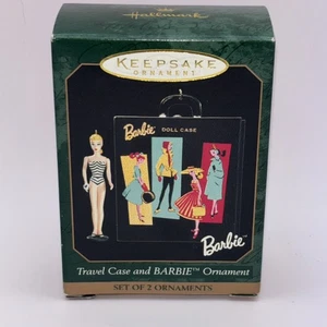 NIB 1998 Hallmark Keepsake Ornament Barbie Travel Case and Barbie Ornament - Picture 1 of 5