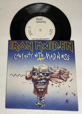 IRON MAIDEN ~CAN I PLAY WITH MADNESS/BLACK BART BLUES ~WHITE LABEL 1988 UK ~7”45 - Image 1 of 4
