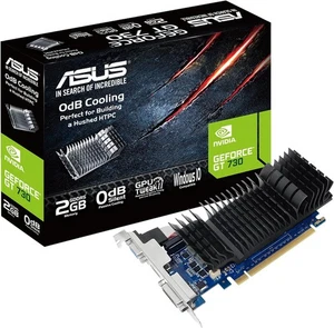 ASUS GeForce GT 730 2GB GDDR5 Low Profile Graphics Card Silent HTPC Builds New - Picture 1 of 5