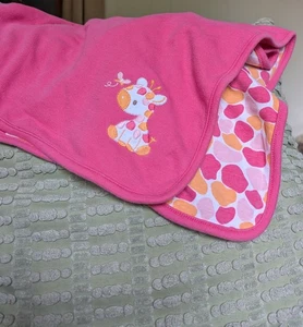 Gymboree Pink Jolly Giraffe Animal Print Cotton Receiving Blanket 2014 - Picture 1 of 6