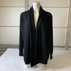 C BY BLOOMINGDALE'S CASHMERE Open-Front Cardigan Women's Size M Black - Picture 1 of 6