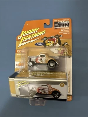1934 Ford Coupe - Johnny Lightning Hot Rods 2000 Diecast 1 64 With Storage Tin - Image 1 of 3