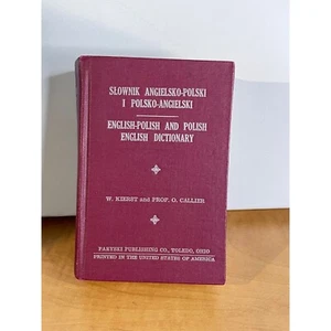 1938 English-Polish & Polish-English Dictionary Book - Picture 1 of 3