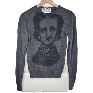 JCDC Edgar Allen Poe Wollpullover Small Damen grau Designer englische Literatur - Bild 1 von 6