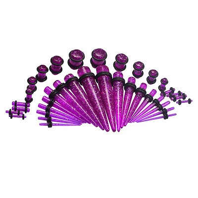 36PCS Gauge Kit 14G-00G Tapers & Plugs Double O-Ring Ear Stretching Piercing Set - Image 1 of 4