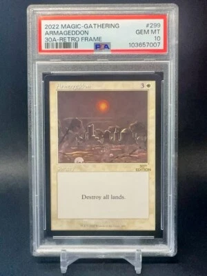 PSA 10 - Armageddon - MTG 30th Anniversary Retro Frame #299 - GEM MINT - POP 1 - Image 1 of 2