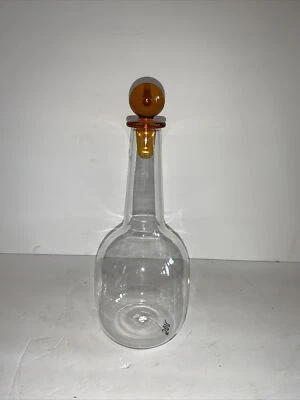 ZAFFERANO  Glass Bottle Amber Ball Stopper Handmade Design Federico de Majo - Image 1 of 3