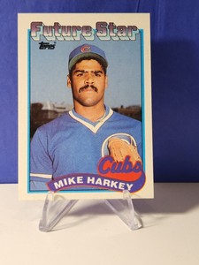 1989 Topps Future Stars Mike Harkey card #742 Chicago Cubs Baseball 