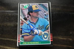TARJETA AUTOGRAFIADA JIM SUNDBERG MILWAUKEE CERVECERS - Imagen 1 de 1