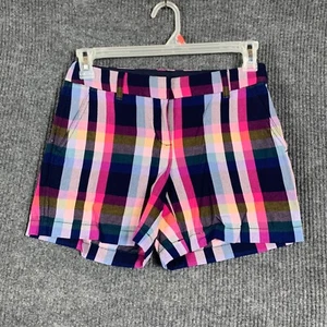 J Crew Shorts Womens 0 Pink Plaid Flat Front Pockets Cotton Reimagined 30x5 Low - Picture 1 of 12