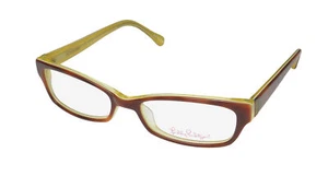 NEW LILLY PULITZER BRIANNA GLASSES PLASTIC RECTANGULAR BROWN FULL-RIM WOMENS - Picture 1 of 8
