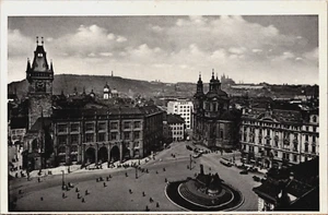 República Checa Praga Plaza de la Ciudad Vieja, Ayuntamiento Postal Vintage C203 - Imagen 1 de 2