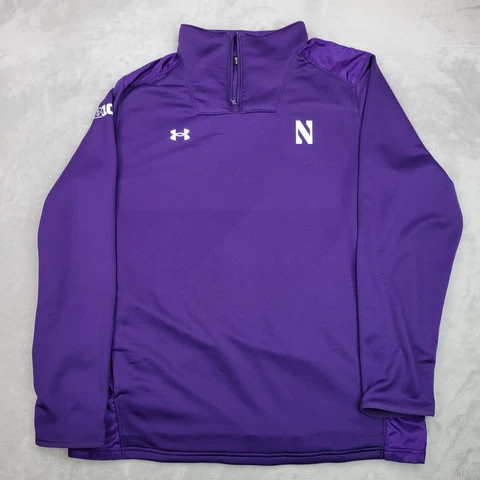Northwestern Wildcats Sweatshirt Mens XXXL Purple Pullover 1/4 Zip Sweater Adult Cover