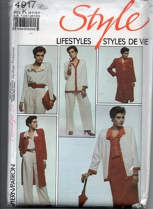 STYLE 4917 SEWING PATTERN PANTS-SKIRT-TOP-JACKET SIZE 8-10-12 uncut - Picture 1 of 1