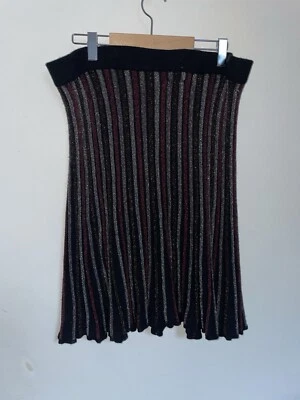 Pure Skirt Sz XXL black Knitted Metallic Thread - Image 1 of 4