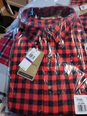 MENS G.H. BASS & COMPANY FIRESIDE FLANNEL MARS RED 2 X  NEW - Image 1 of 4