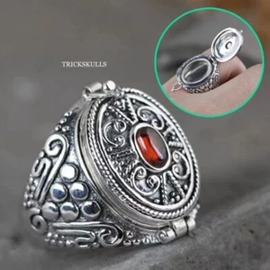 Secret Compartment Poison Pill Gawu Retro Ring Adjustable Open Rings New Vintage - Picture 1 of 9