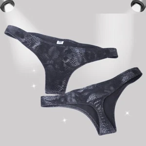 Mujeres Dama Sexy Cintura Baja T-Entrepierna Pantalones Cortos Elásticos Imitación Cuero Estampado Serpiente - Imagen 1 de 13