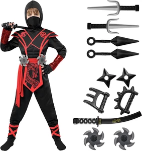 Halloween Ninja Costume Kids, Ninja Dragon Jumpsuit Set, Boys Halloween Costume - Picture 1 of 12