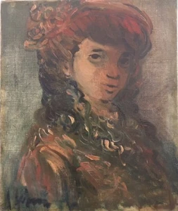Sylvain VIGNY (1903-1970) olio su tela Ritratto di ragazza - Foto 1 di 3