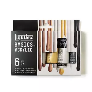 Liquitex Basics Metallics & Iridescents Acrylic Paint Set Brand New Unopened 🎨 - Picture 1 of 3