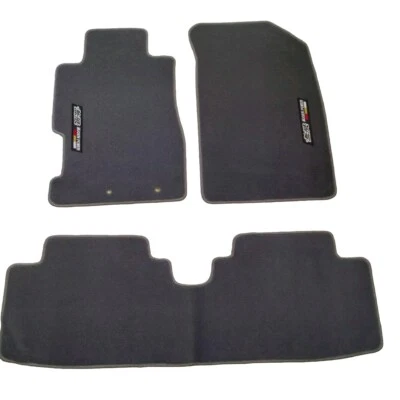 Alfombrillas de nailon grises Fit 01-05 HONDA CIVIC con emblema -M Foto 1 de 4