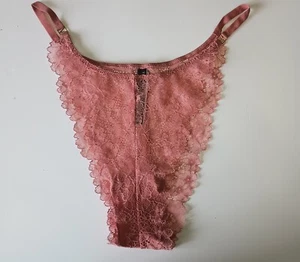 Victoria's Secret Very Sexy Lace Brazilian Dusty Rose Gold Logo Hardware XL - Bild 1 von 4