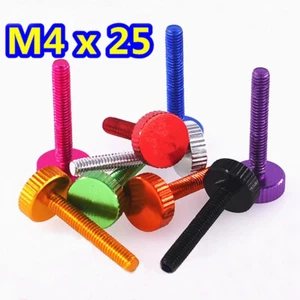 M4x25mm Aluminium Knurled Thumb Screws Flat Head Hand Grip Knob Bolts PC Case - Picture 1 of 5