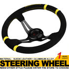 14 inch 3 Spoke Deep Dish JDM Sport Racing Drifting Steering Wheel Suede Leather