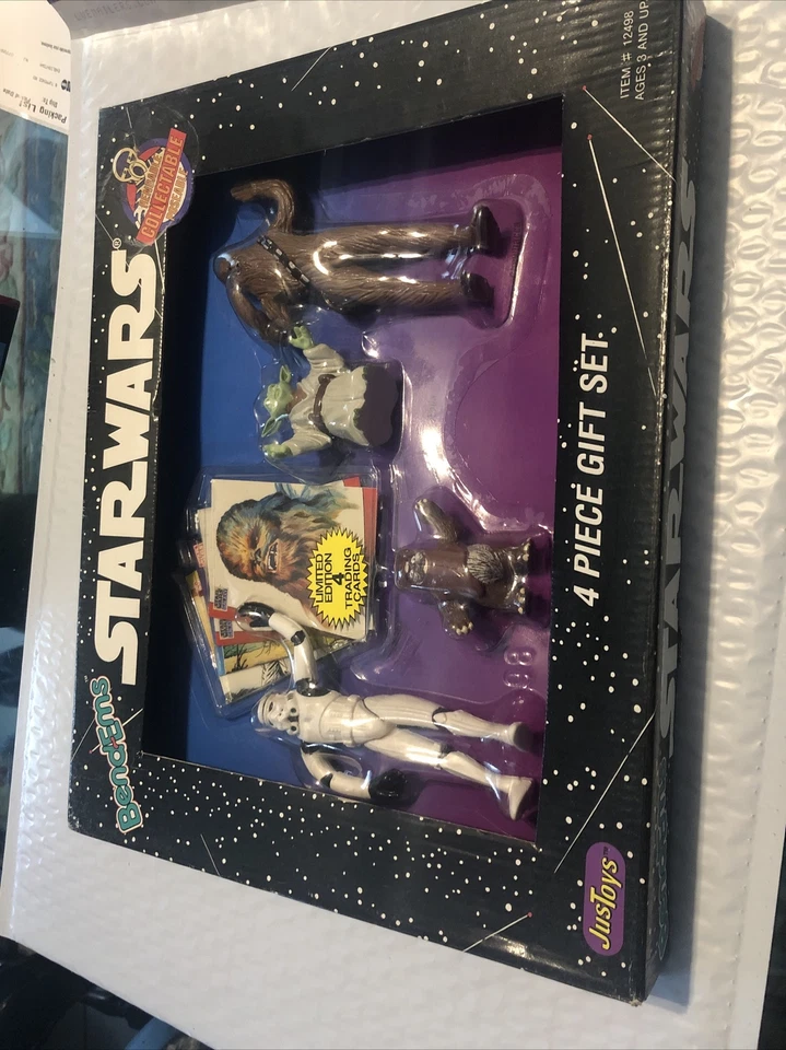 Just Toys Star Wars Bend-ems 4 PC Gift Set Stormtrooper Yoda Ewok Chewbacca