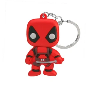 Deadpool Keyring Fun Novelty Gift Marvel Hero Deadpool Rubber Key Chain - Picture 1 of 4
