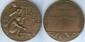Médaille de table - Bâtiments et travaux public Mme F. ALET 1977 BERTON d=59mm - Imagen 1 de 1