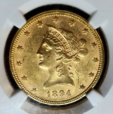 Choice 1894 $10 Liberty Head Gold Eagle MS 61 NGC - Early American Gold Coin - Image 1 of 4