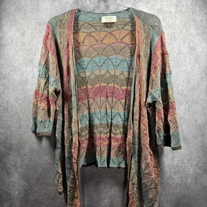 Sonoma Cardigan Sweater Womens PXL Open Knit Boho Lightweight Layering - Picture 1 of 5
