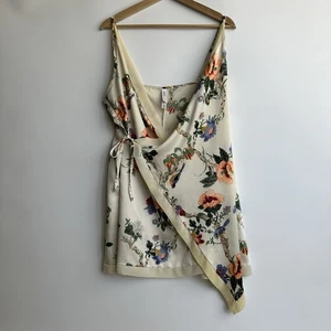 Gilligan & O'Malley Ivory Floral Birds Satin Wrap Nightgown Women's Size 2XL - Picture 1 of 13