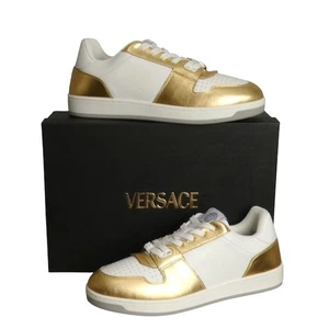 Versace - Neu mit Karton White & Gold Low Top Sneaker, Größe 41,5 - Bild 1 von 5