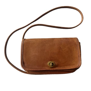Bolso Bandolera Pequeño Coach Dinky De Colección Bronceado Británico Hecho en Cuero EE. UU. Años 90 - Imagen 1 de 15