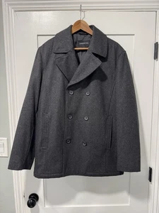 London Fog Men's Wool Blend Peacoat Gray Size Large - Picture 1 of 10